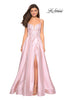 Picture of: Long Ball Gown with Lace and Rhinestone Bodice in Blush, Style: 27528, Detail Picture 2