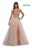 Picture of: A-line Tulle Prom Dress with Stunning Floral Beaded Design in Blush, Style: 32862, Detail Picture 3