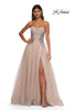 Picture of: Tulle A-line Prom Dress with Beautiful Rhinestone Side Detail in Blush, Style: 32767, Detail Picture 4