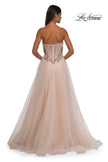 Picture of: A-line Tulle Prom Dress with Stunning Floral Beaded Design in Blush, Style: 32862, Detail Picture 4