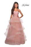 Picture of: Floor Length Strapless Tulle Ball Gown in Blush, Style: 27249, Detail Picture 5