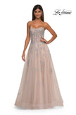 Picture of: Tulle A-line Prom Dress with Gorgeous Rhinestone Lace Applique in Blush, Style: 33028, Detail Picture 6