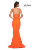 Picture of: Simple Jersey Mermaid Prom Dress with Sweetheart Neckline in Bright Orange, Style 32872, Detail Picture 8