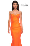 Picture of: Simple Jersey Mermaid Prom Dress with Sweetheart Neckline in Bright Orange, Style 32872, Detail Picture 19