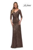 Picture of: Three-Quarter Sleeve Sequin Dress with Ruching, Style: 29195, Detail Picture 3