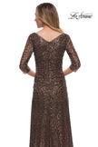 Picture of: Three-Quarter Sleeve Sequin Dress with Ruching, Style: 29195, Detail Picture 6