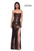 Picture of: Strapless Draped Neckline Prom Dress in Metallic Jersey in Bronze , Style 32828, Detail Picture 10