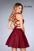 Picture of: Short Two Piece Homecoming Dress with Lace Up Back in Burgundy, Style: 25114, Main Picture