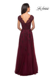 Picture of: Short Sleeve Lace Gown with Cascading Embellishments, Style: 26942, Detail Picture 6