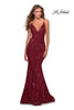 Picture of: Sequin Mermaid Prom Dress with Strappy Back in Burgundy, Style: 28519, Main Picture