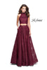 Picture of: Long Lace A-line Two Piece Prom Dress with Cut Outs in Burgundy, Style: 26103, Detail Picture 2