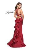 Picture of: Mikado Mermaid Dress with Embellished High Neckline in Burgundy, Style: 25838, Detail Picture 3