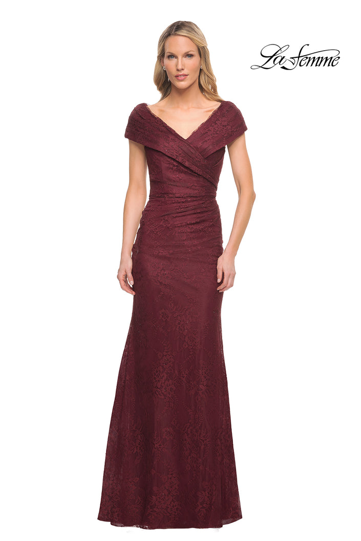 Picture of: Lace Off The Shoulder Cap Sleeve Evening Dress, Style: 27982, Detail Picture 9