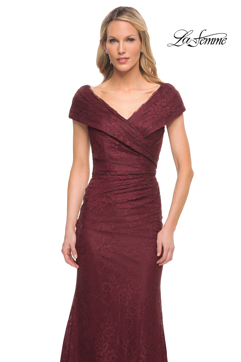 Picture of: Lace Off The Shoulder Cap Sleeve Evening Dress, Style: 27982, Detail Picture 11