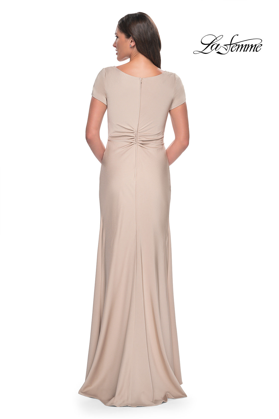 Picture of: Elegant Evening Gown with V Neck and Knot in Champagne, Style: 29926, Detail Picture 2