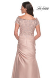 Picture of: Off the Shoulder Satin and Lace Mermaid Pleated Gown, Style: 30199, Detail Picture 11