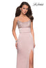 Picture of: Fitted Jersey Dress with Banded Waist and Beads in Champagne, Style: 27274, Main Picture