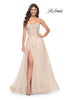 Picture of: A-Line Rhinestone and Lace Embellished Prom Dress in Nude, Style: 32271, Main Picture