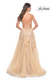 Picture of: Fabulous A-Line Gown Embellished with Sequin Beaded Applique in Champagne, Style: 32032, Detail Picture 12
