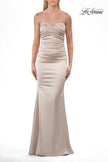 Picture of: Simple Strapless Satin Gown with Ruching Detail in Champagne, Style: 33531, Detail Picture 19