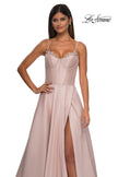 Picture of: Mikado A-line Gown with Lace Detail Neckline in Champagne, Style: 32878, Detail Picture 20