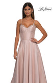 Picture of: Mikado A-line Gown with Lace Detail Neckline in Champagne, Style: 32878, Detail Picture 22