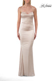 Picture of: Ruched Satin Gown with Sweetheart Neckline and Lace-Up Back in Champagne, Style: 33764, Detail Picture 25