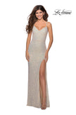 Picture of: Long Sequin Gown in Pastel Colors in Champagne, Style: 28441, Detail Picture 1