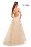 Picture of: Gorgeous Lace and Tulle Ball Gown with High Slit in Champagne, Style: 30591, Detail Picture 2