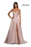 Picture of: Mikado A-line Gown with Lace Detail Neckline in Champagne, Style: 32878, Detail Picture 5