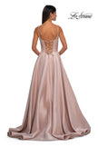 Picture of: Mikado A-line Gown with Lace Detail Neckline in Champagne, Style: 32878, Detail Picture 6