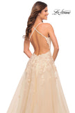 Picture of: Gorgeous Lace and Tulle Ball Gown with High Slit in Champagne, Style: 30591, Detail Picture 7