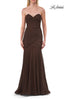 Picture of: Strapless Ruched Mesh Mermaid Evening Gown in Chocolate, Style: 33588, Detail Picture 8
