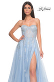 Picture of: Gorgeous Lace A-Line Dress with Rhinestone Lace Details in Cloud Blue, Style: 32111, Detail Picture 8