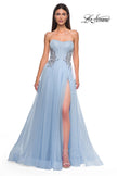 Picture of: Tulle A-line Prom Dress with Beautiful Rhinestone Side Detail in Cloud Blue, Style 32767, Detail Picture 13