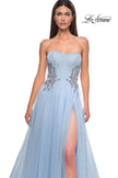 Picture of: Tulle A-line Prom Dress with Beautiful Rhinestone Side Detail in Cloud Blue, Style 32767, Detail Picture 21