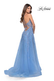 Picture of: A-Line Tulle Prom Dress with Lace Applique Sheer Bodice in Cloud Blue, Style: 31284, Detail Picture 1