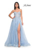 Picture of: Gorgeous Lace A-Line Dress with Rhinestone Lace Details in Cloud Blue, Style: 32111, Detail Picture 1