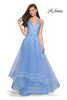 Picture of: Racer Back Lace Embellished Floor Length Ball Gown in Cloud Blue, Style: 27603, Detail Picture 2
