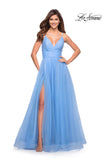 Picture of: A-line Tulle Gown with V Neckline and Pockets in Cloud Blue, Style: 30180, Detail Picture 3