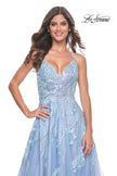 Picture of: Fabulous A-Line Gown Embellished with Sequin Beaded Applique in Cloud Blue, Style: 32032, Detail Picture 3