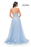 Picture of: Gorgeous Lace A-Line Dress with Rhinestone Lace Details in Cloud Blue, Style: 32111, Detail Picture 7
