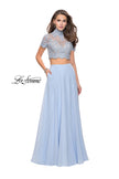 Picture of: Two Piece Dress with Beaded Lace Top and Sheer Back in Cloud Blue, Style: 25401, Detail Picture 3