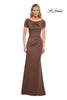 Picture of: Elegant Long Jersey Dress with Short Sleeves in Cocoa, Style: 27067, Main Picture