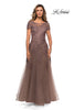 Picture of: A-line Formal Gown with Floral Lace Appliques in Cocoa, Style: 27958, Main Picture