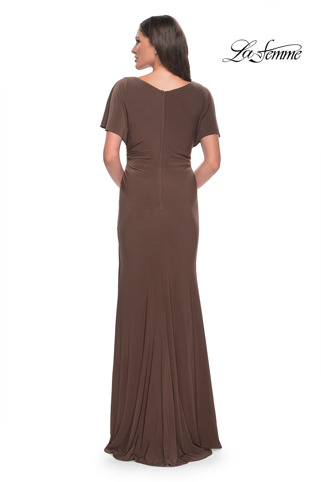 Picture of: Chic Jersey Dress with V Neck and Loose Sleeves in Hunter Green, Style: 29997, Detail Picture 8