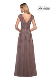 Picture of: Short Sleeve Lace Gown with Cascading Embellishments, Style: 26942, Detail Picture 13