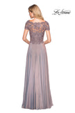 Picture of: Long Chiffon Dress with Lace Bodice and Pockets in Cocoa, Style: 27098, Detail Picture 3
