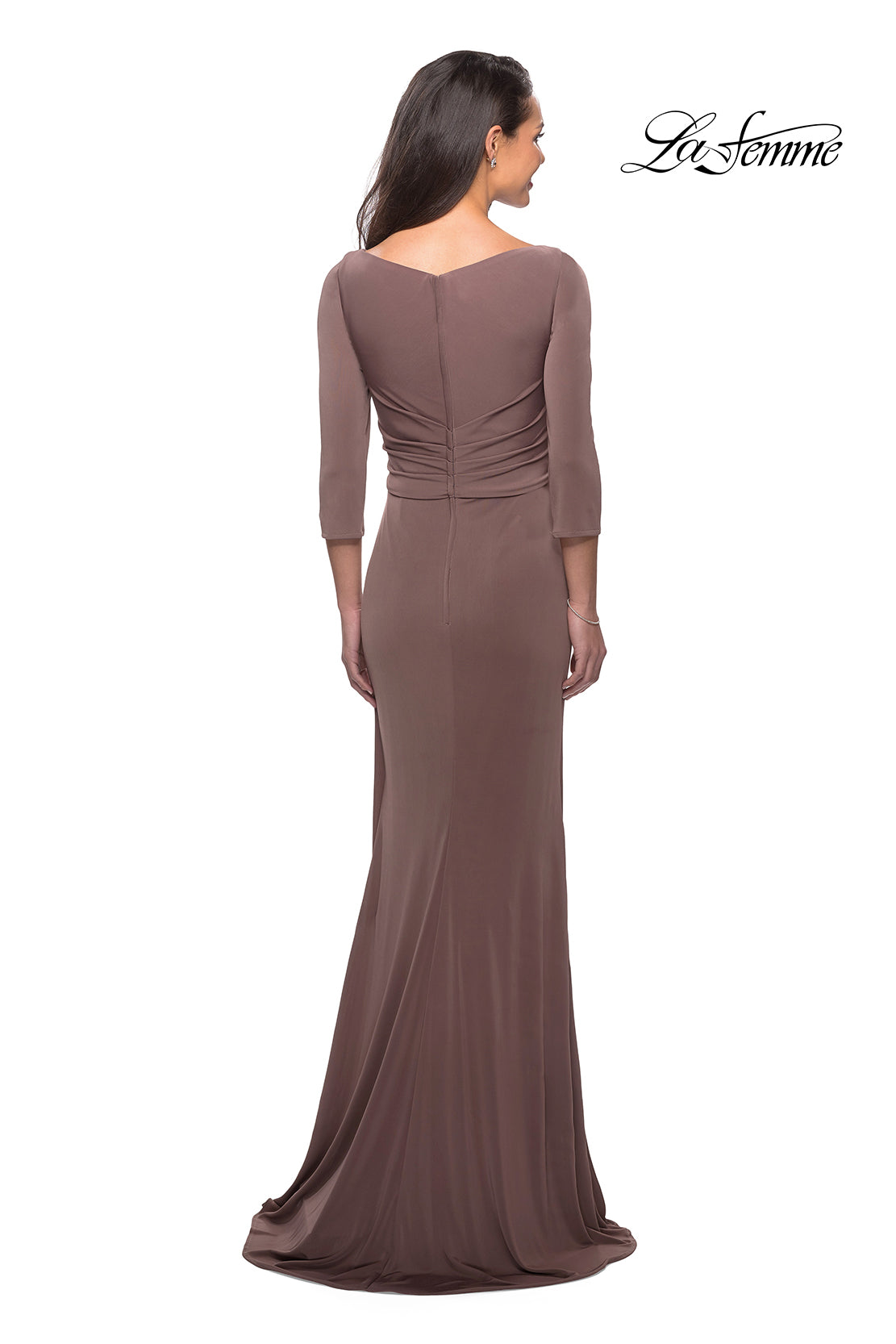 Picture of: 3/4 Sleeve Long Jersey Dress with Sweetheart Neckline, Style: 26955, Detail Picture 4