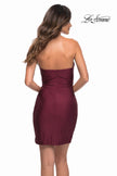 Picture of: Fitted Strapless Dress with Sweetheart Neckline in Dark Berry, Back Picture